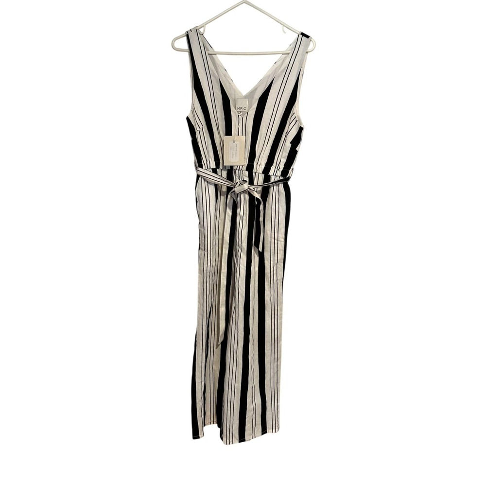 MINKPINK Collection Striped Linen-Blend Jumpsuit – Size S – NWT
